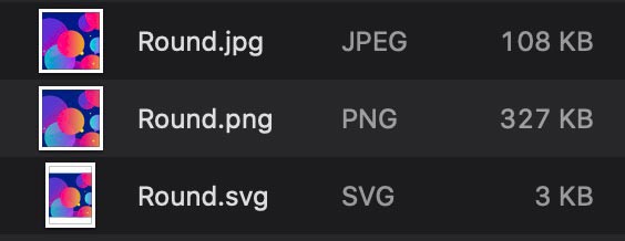 Jpeg vs PNG vs SVG File Size