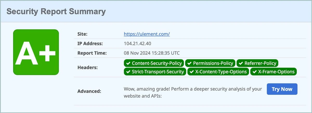 A+ security header