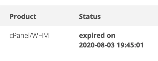 expired cpanel