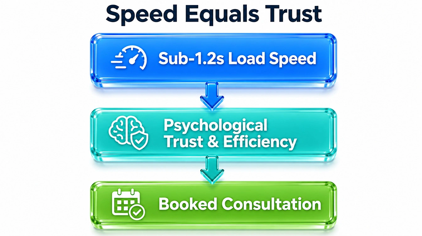 Speedometer gauge displaying the Core Web Vitals Largest Contentful Paint passing mark at two point five seconds.