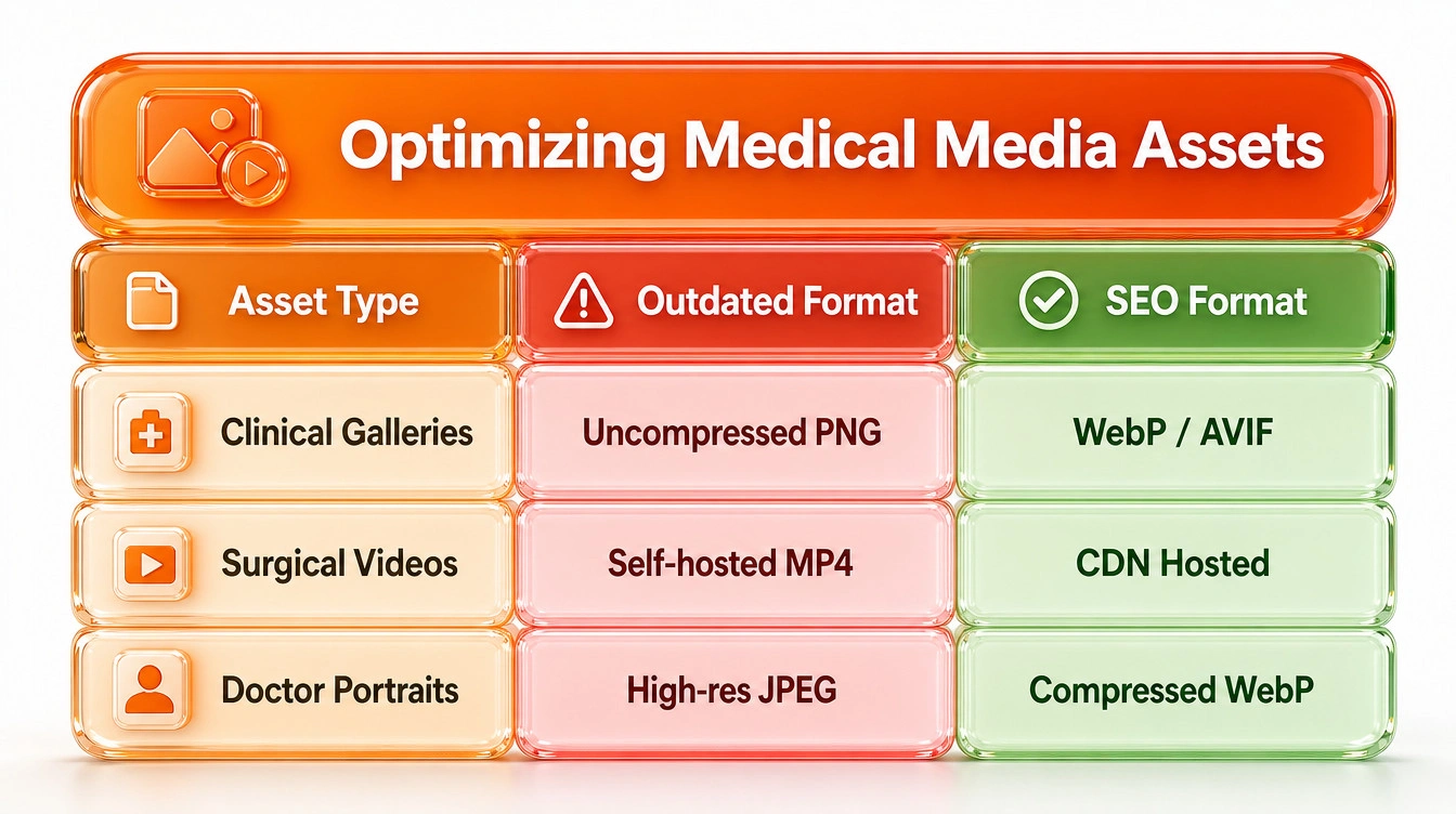 Flowchart connecting a sub-one-second mobile load time to patient trust and ultimately a booked clinical consultation.