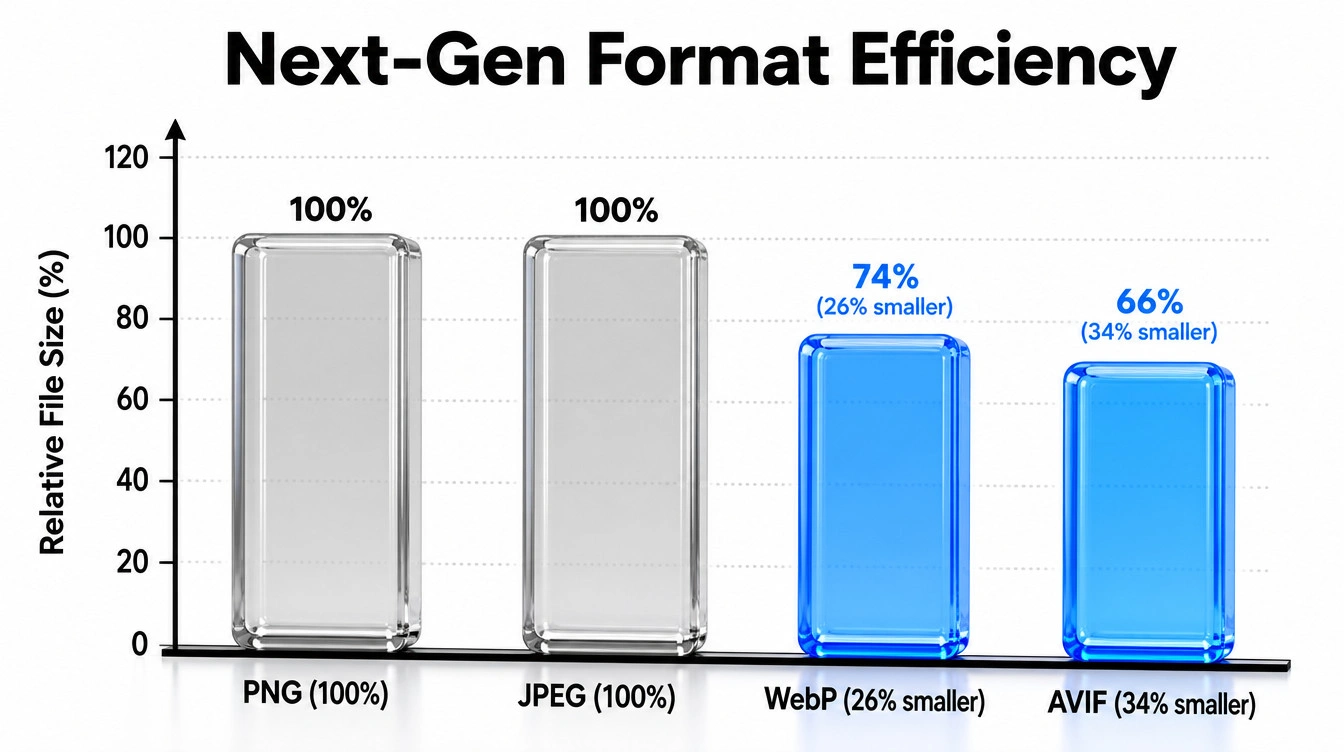 Bar chart comparing file sizes=